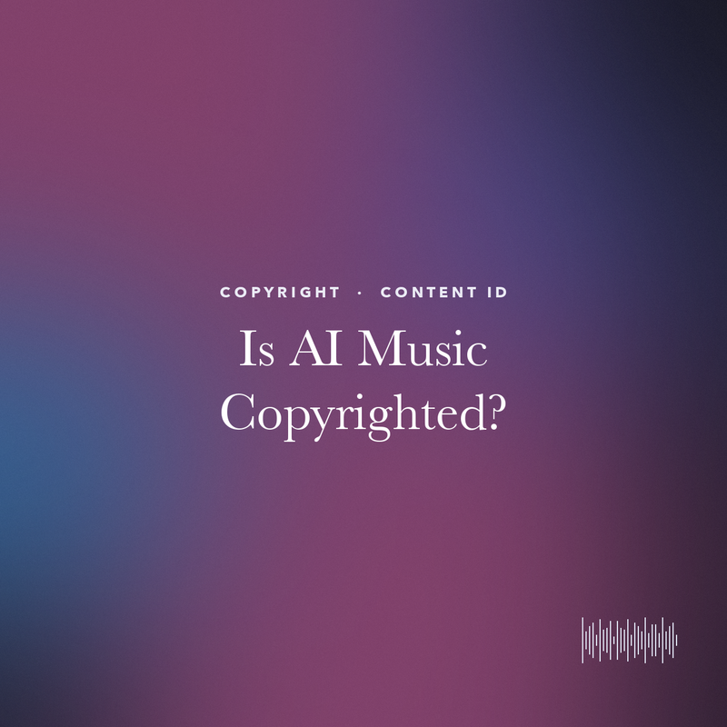 Title card reading "Is AI Music Copyrighted?" on a violet gradient.