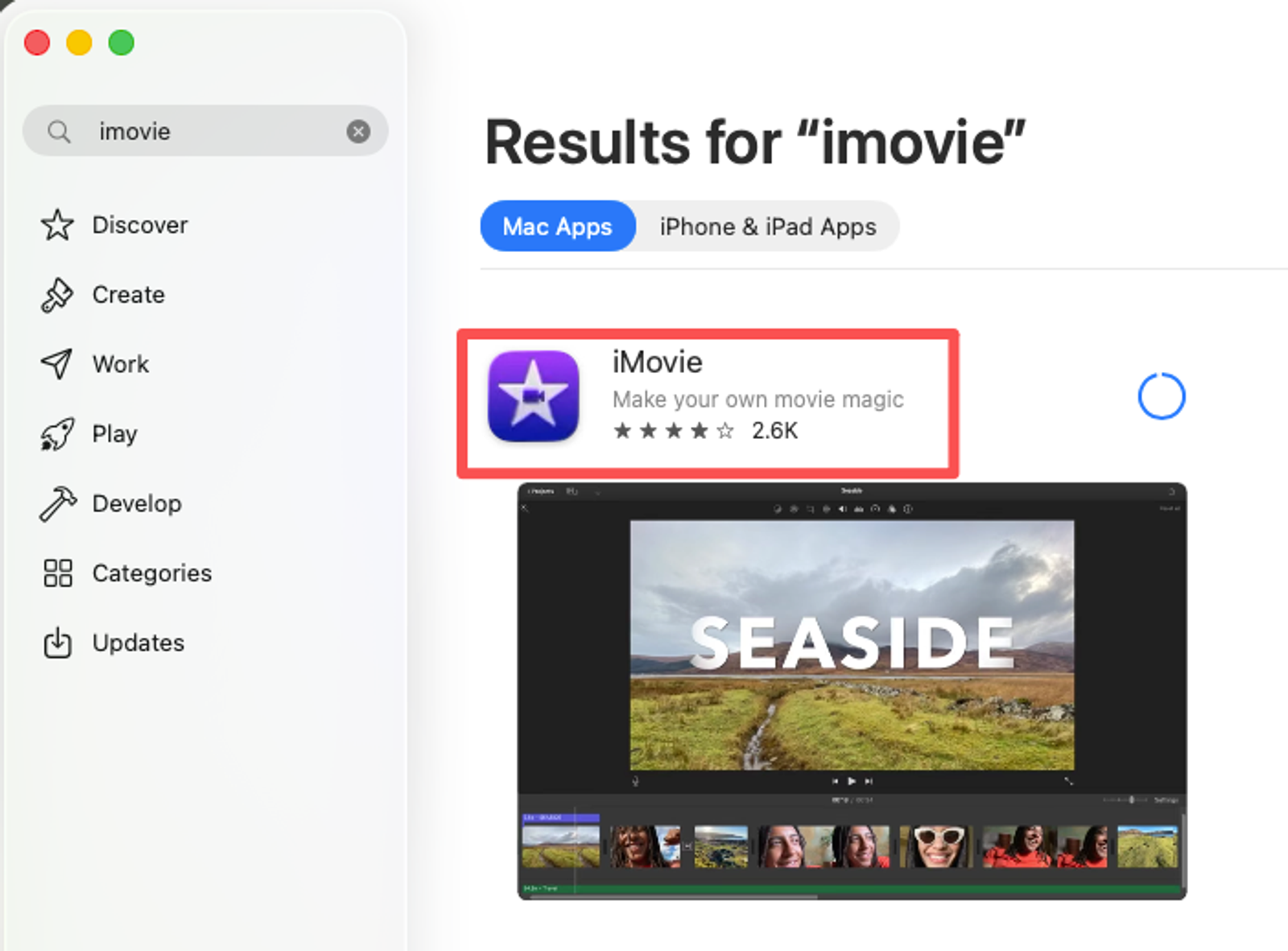 Downloading iMovie is the first step in how to add music to a video on iphone natively for free on your Apple device.