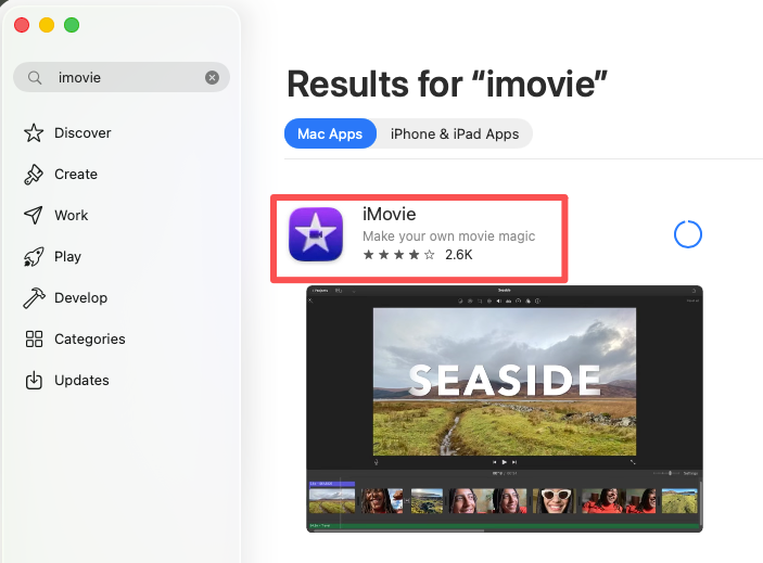 Downloading iMovie is the first step in how to add music to a video on iphone natively for free on your Apple device.