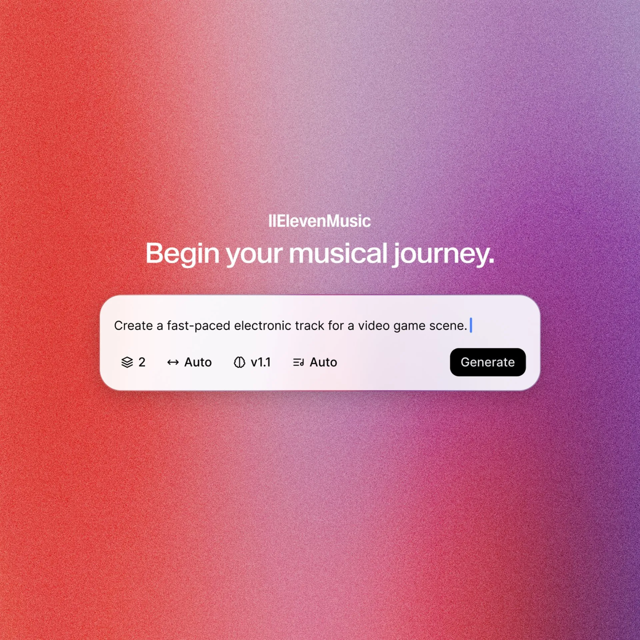 Generating original video soundtracks using ElevenLabs via the ElevenMusic prompt interface with a text prompt.
