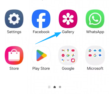 Open the default Gallery app to start learning how to add music to a video on android phones without extra software.