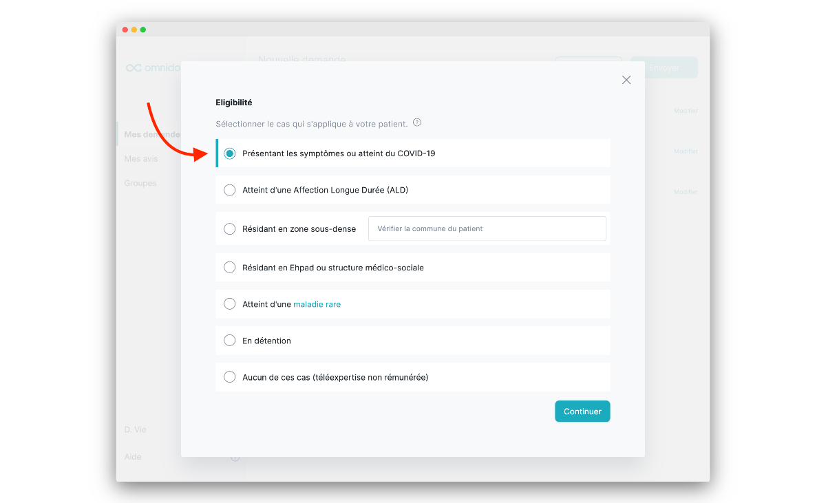 Liste sur Omnidoc des conditions d’éligibilité à une téléexpertise rémunérée