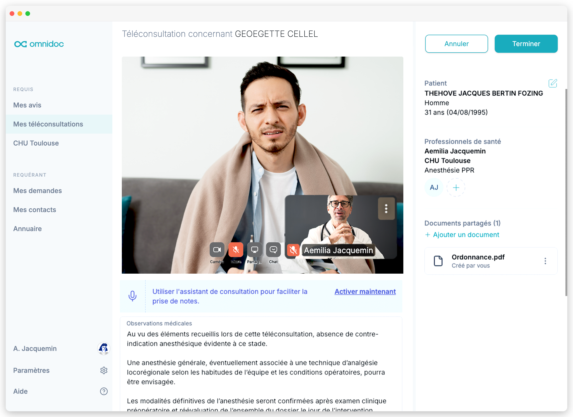 téléconsultation assistée