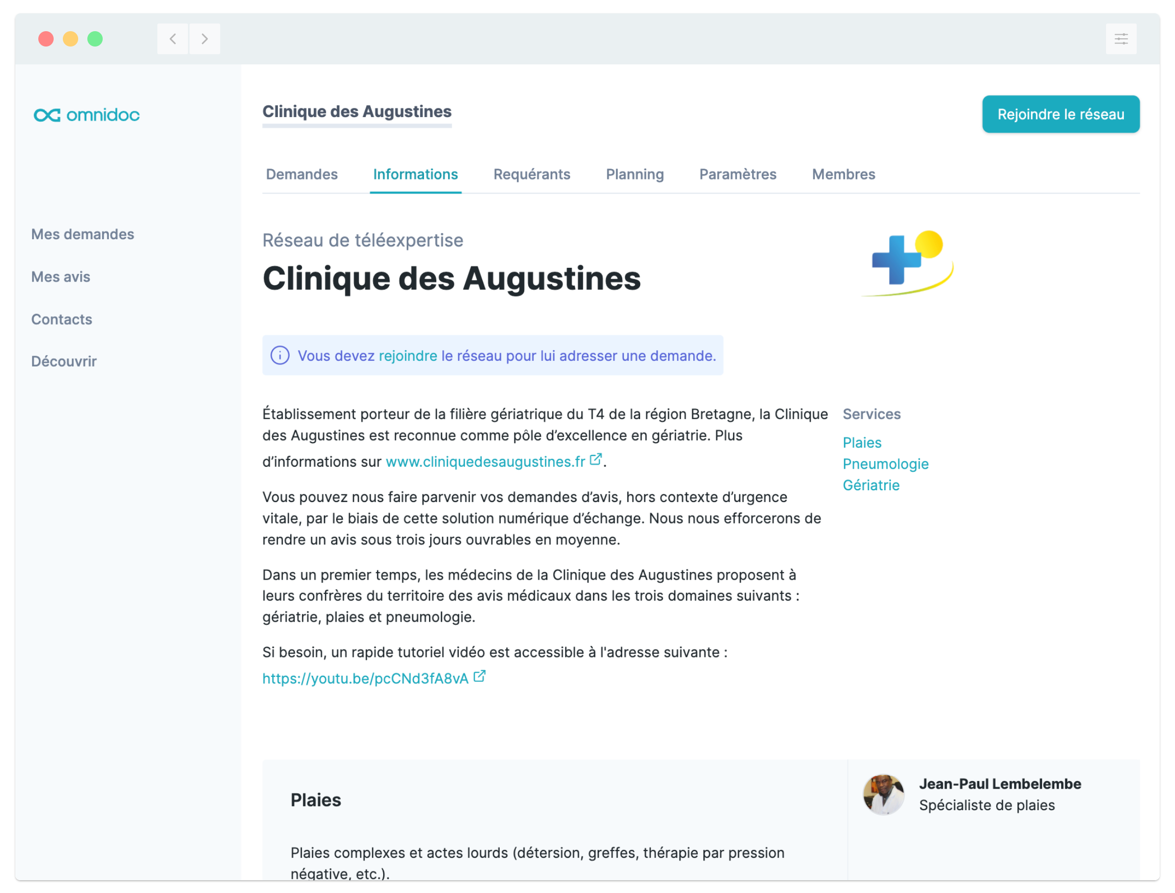 Omnidoc, plateforme de télé-expertise - Cliniques et cabinets de groupe
