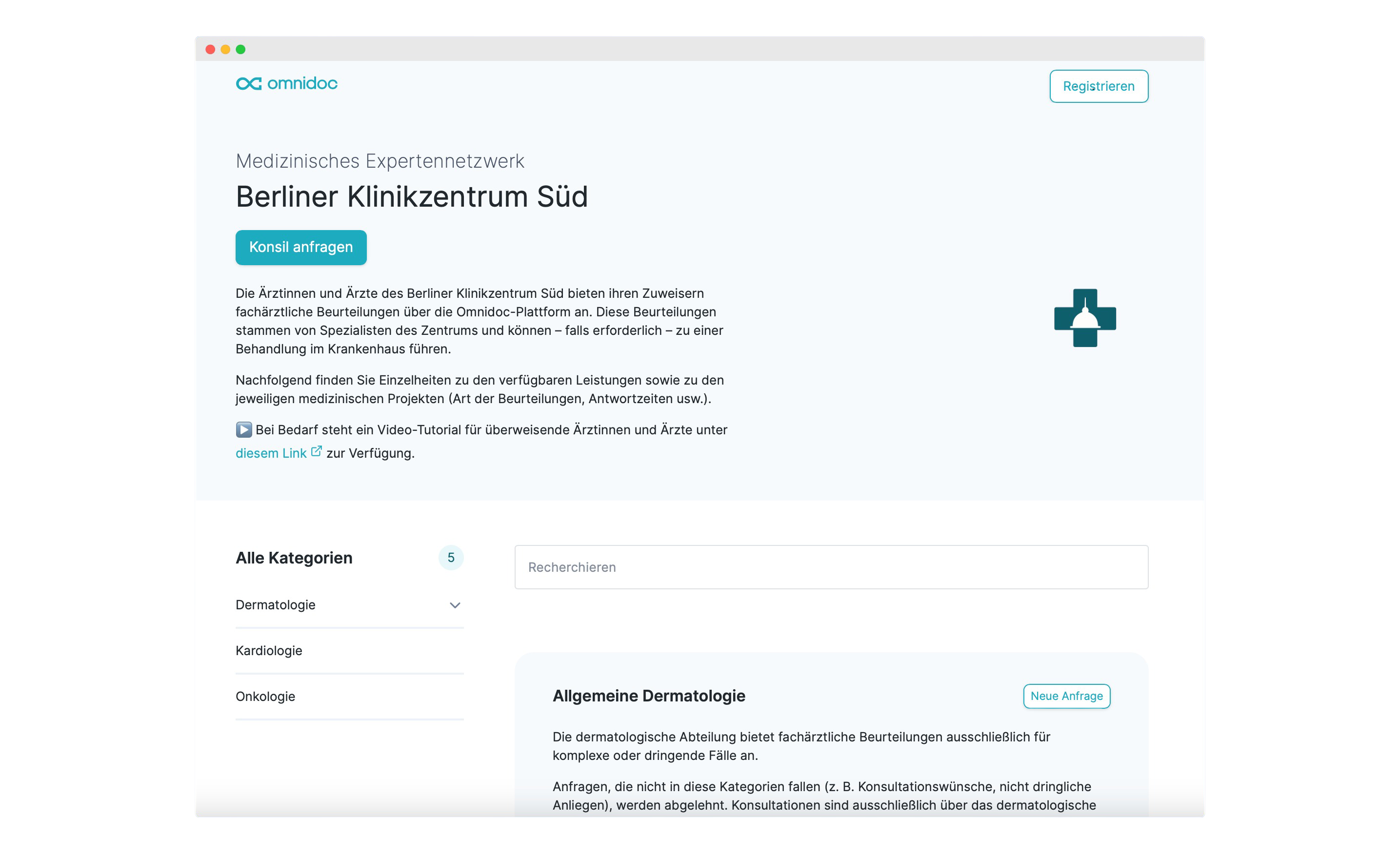 Beispiel für das Telekonsil-Netzwerk