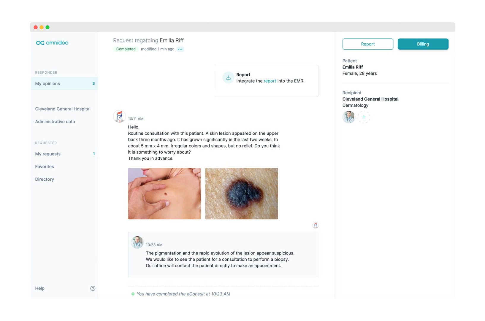 Omnidoc, eConsult solution - Billing
