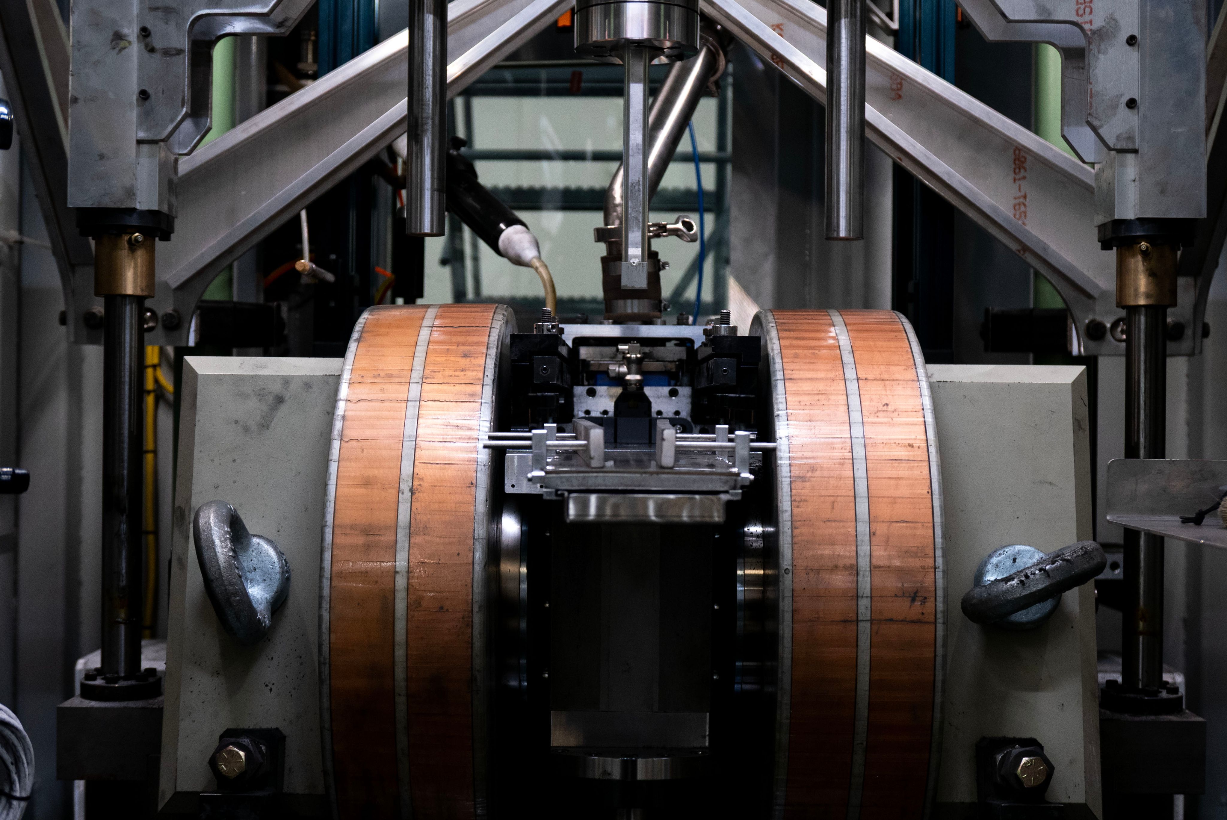 Press with copper coils