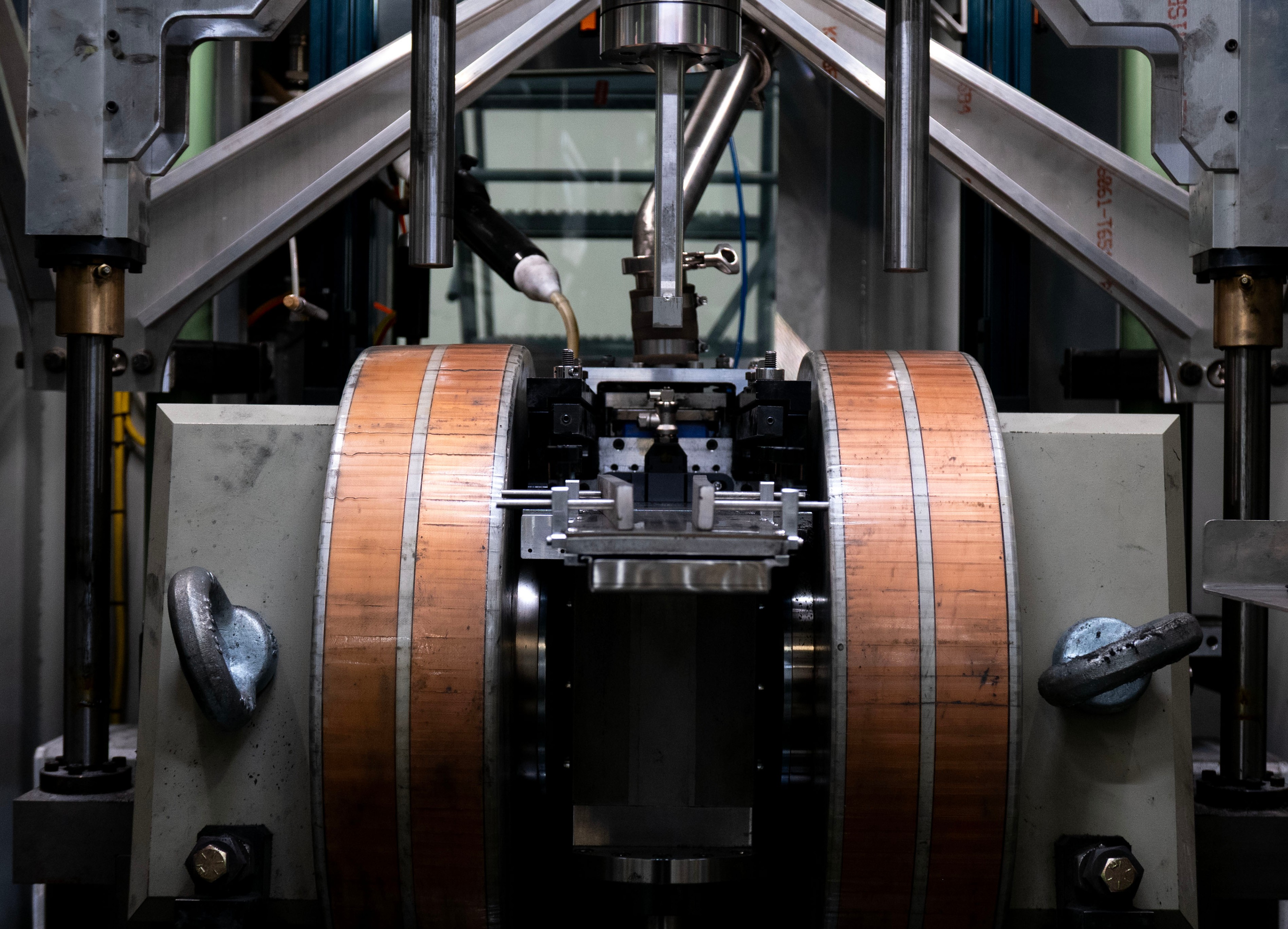Press with copper coils