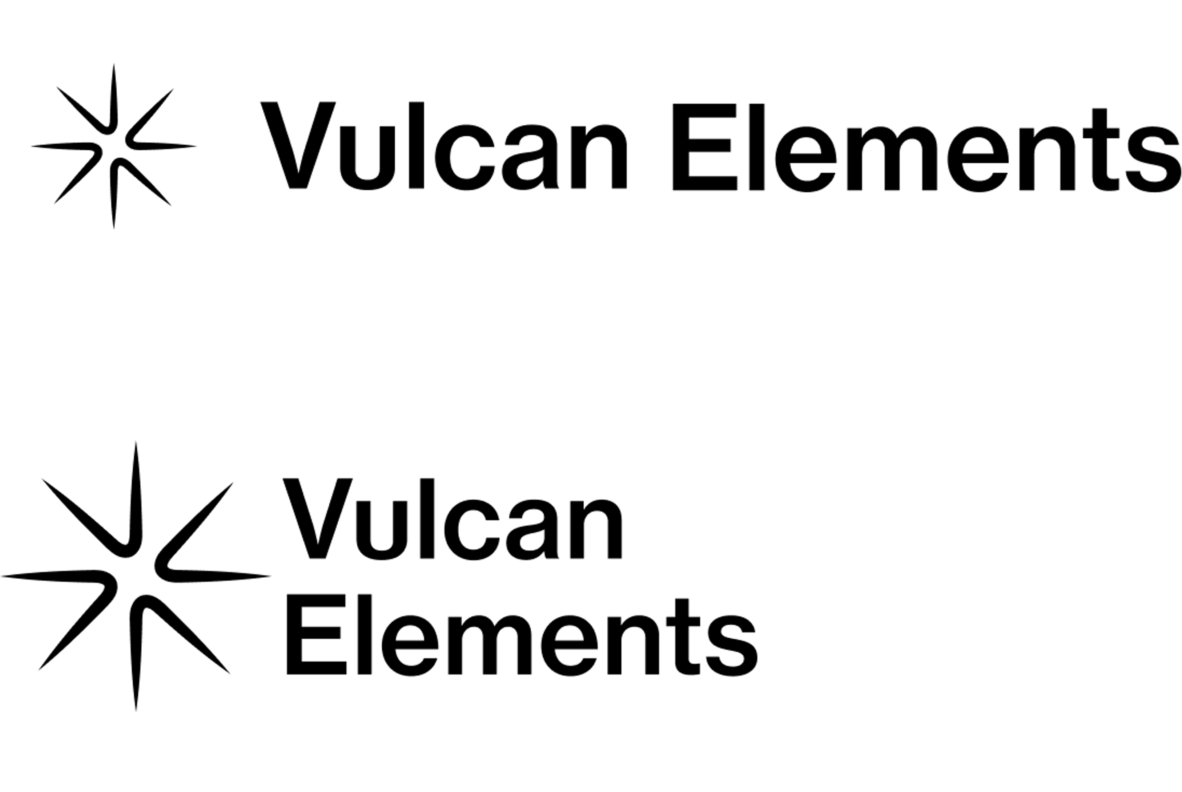 The Vulcan Elements wordmark, horizontal and stacked