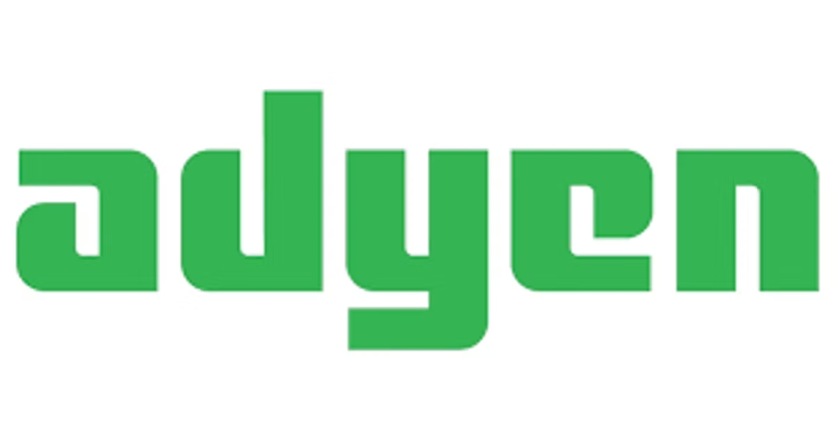 The Adyen wordmark in green on a white background.