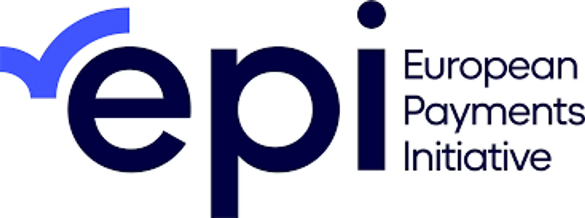 Logo of the European Payments Initiative, EPI, a navy wordmark with a blue check-mark motif.
