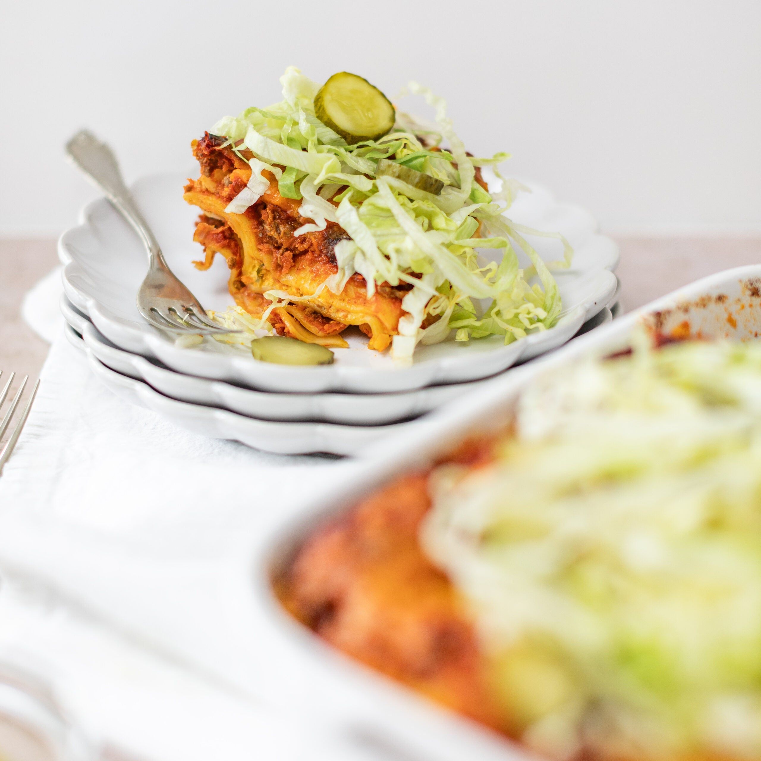 lasagna on plates