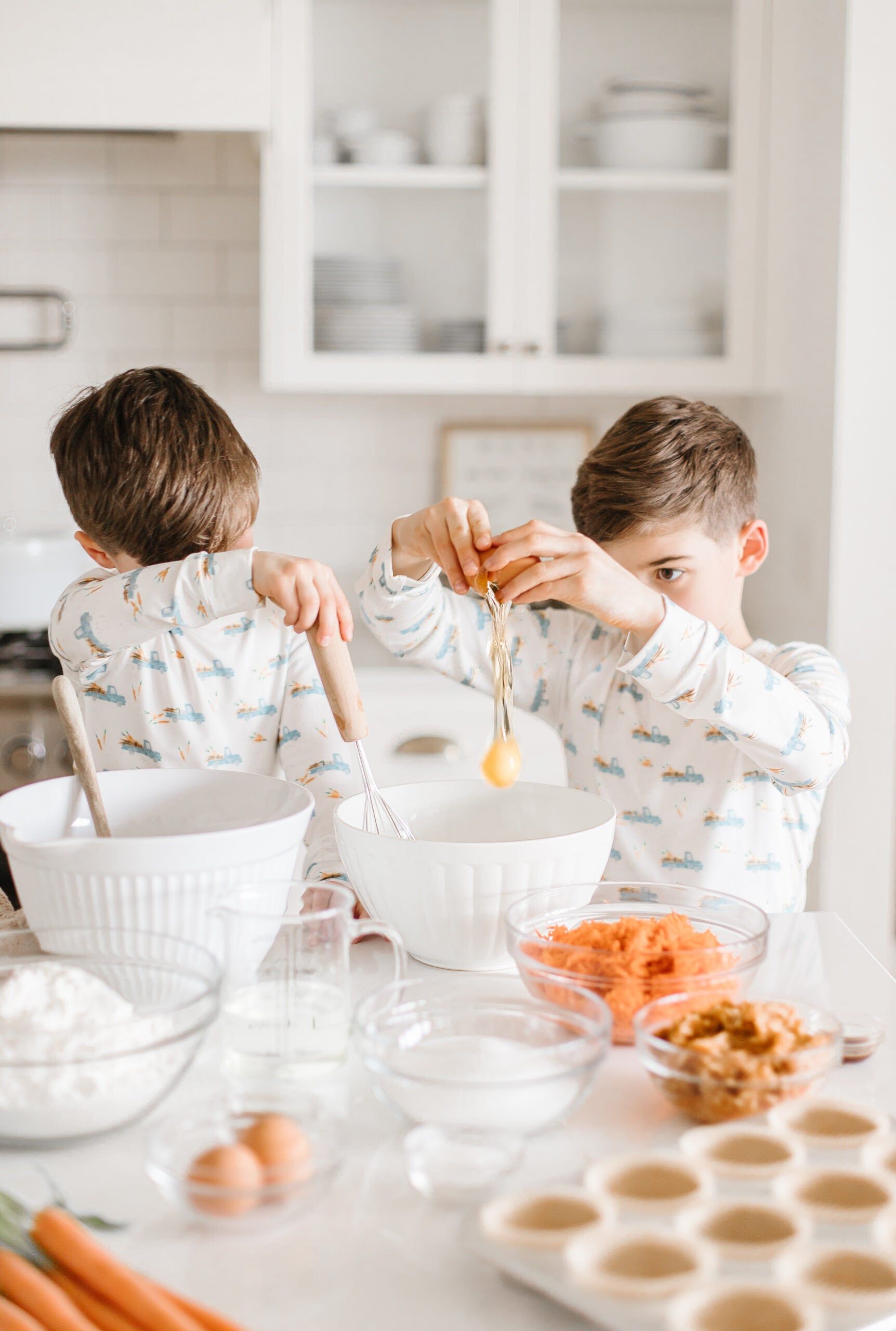 boys making cookies