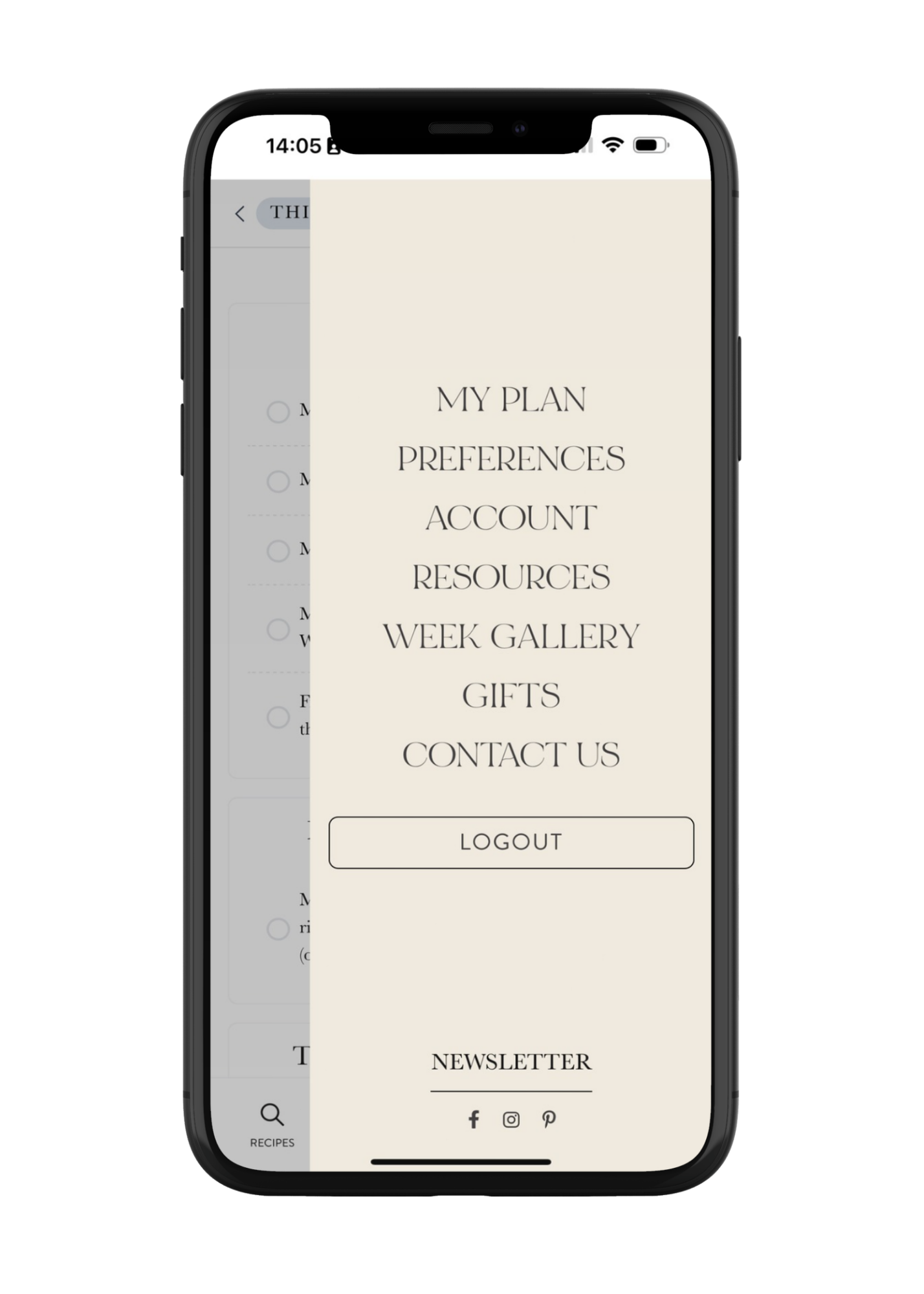 iphone showing fraiche table