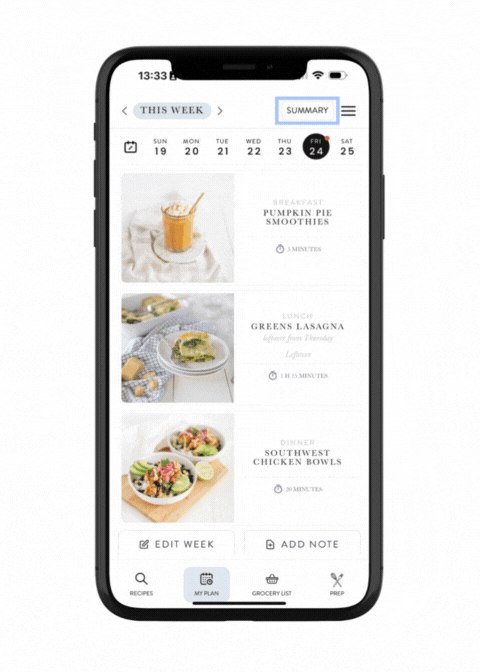 iphone showing fraiche table