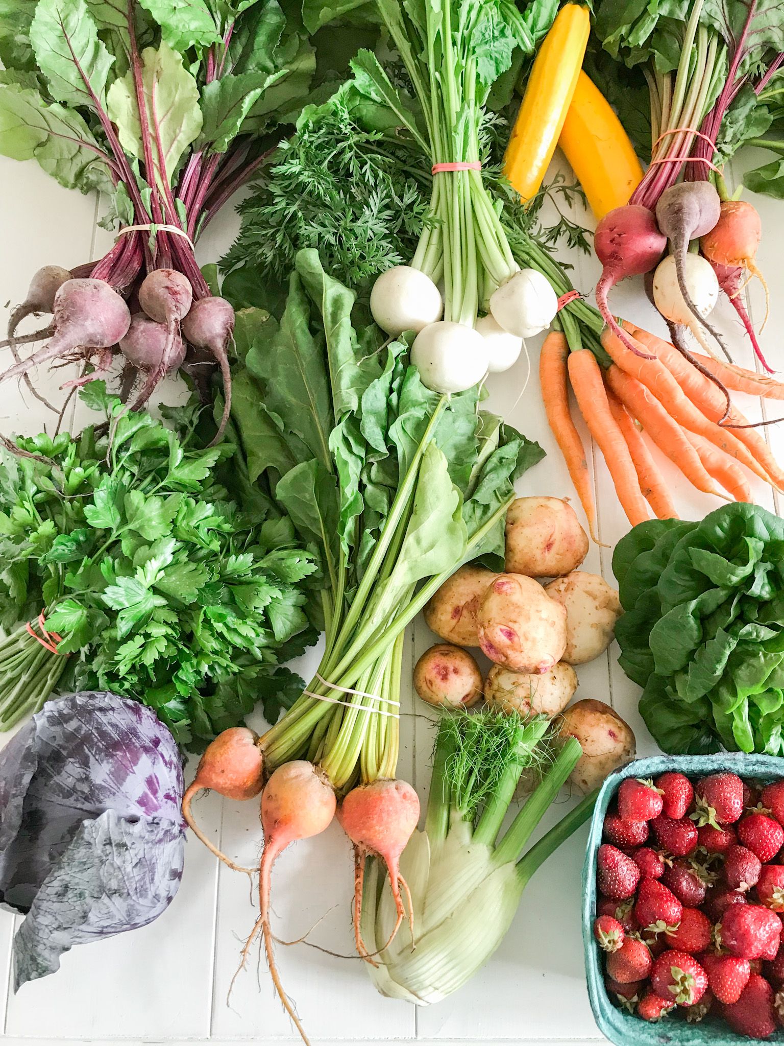 vegetables on a table