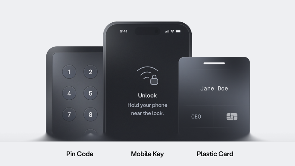 With Seam, you can create plastic cards, pin codes, and mobile keys.