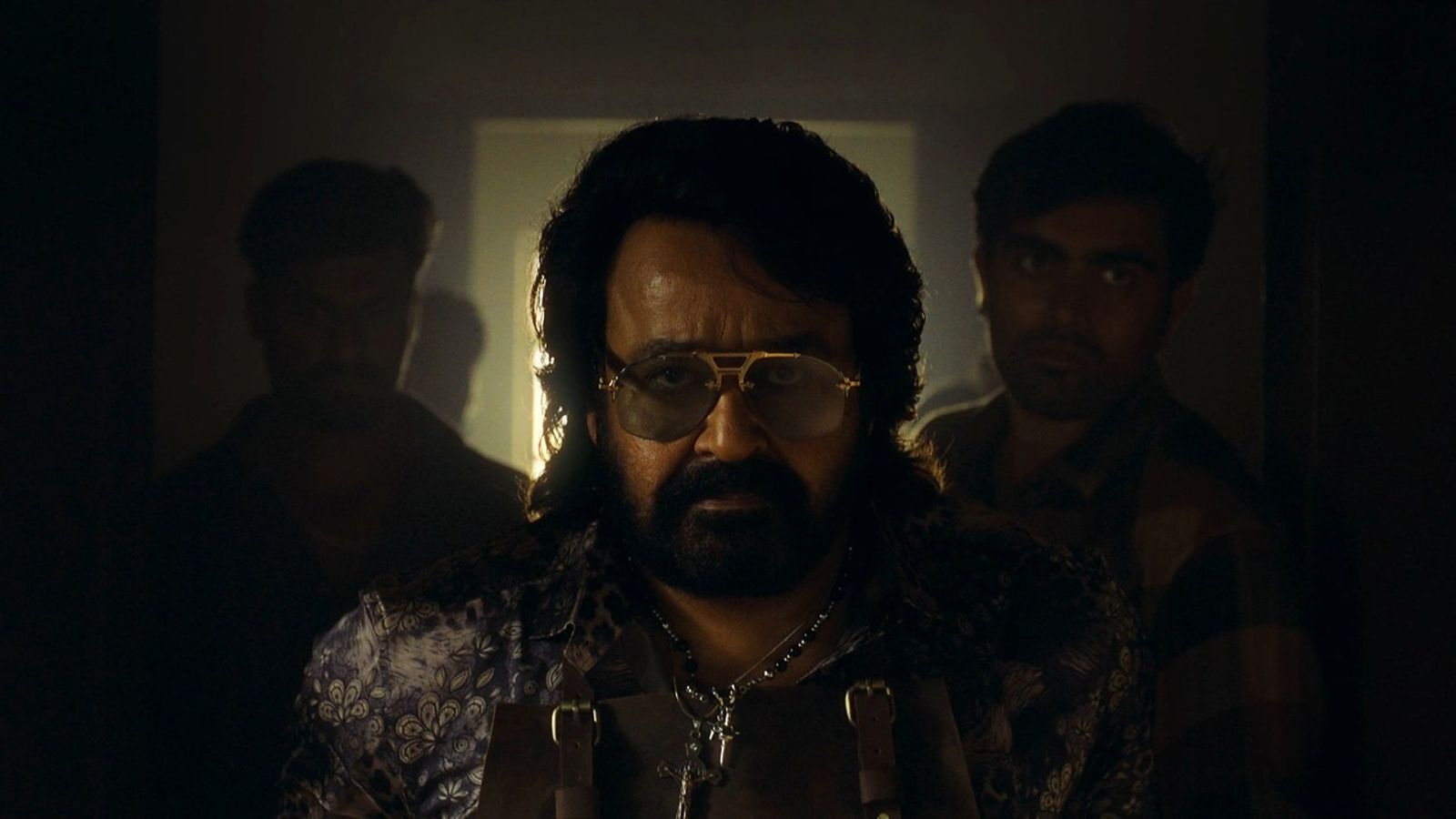 Mohanlal as Mathew in tinted glasses and a printed shirt in a Jailer 2 still