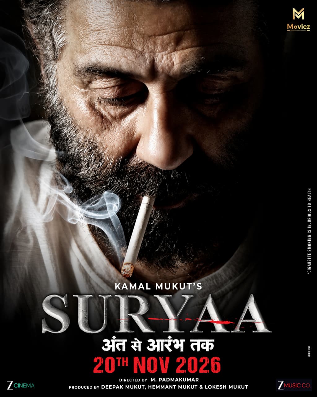 Sunny Deol with a cigarette in the Suryaa poster