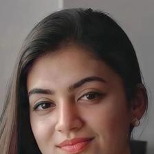 Nazriya Nazim smiling, close-up portrait