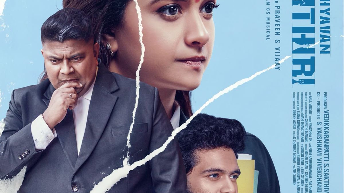 Keerthy Suresh and Mysskin on the Sathyavan Savithiri teaser poster