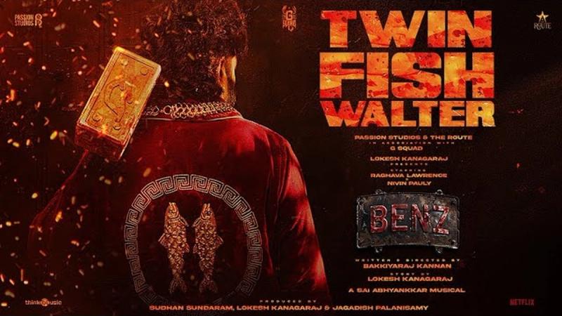 Nivin Pauly as Twin Fish Walter, seen from behind in a red robe, on the Benz character promo