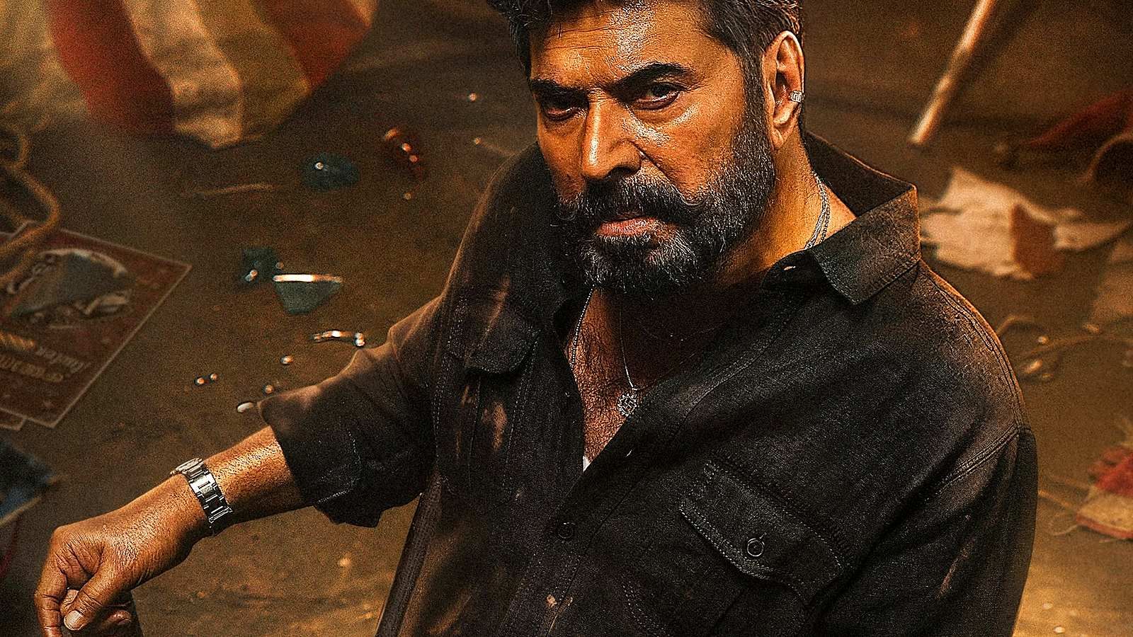 Mammootty as a rugged gangster in the first-look poster of Mela