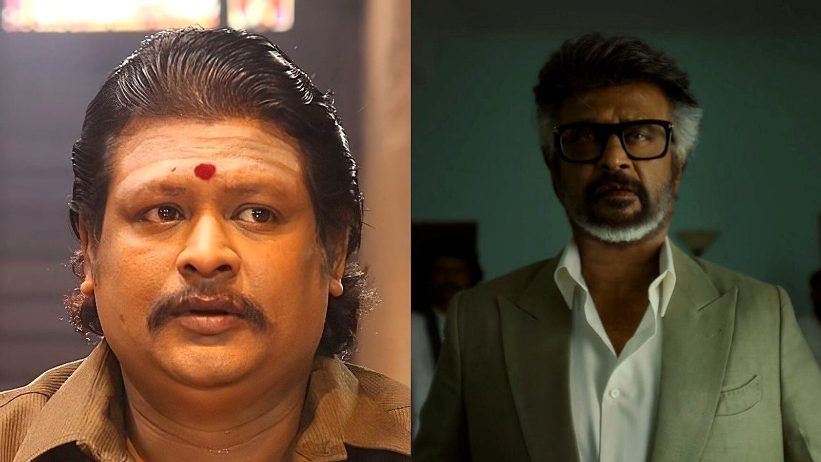 Namo Narayana, and Rajinikanth in a grey suit and glasses in Jailer 2