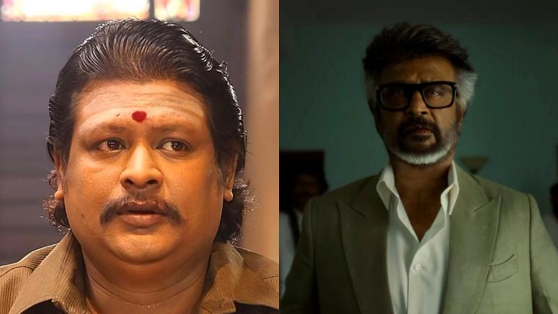 Namo Narayana, and Rajinikanth in a grey suit and glasses in Jailer 2