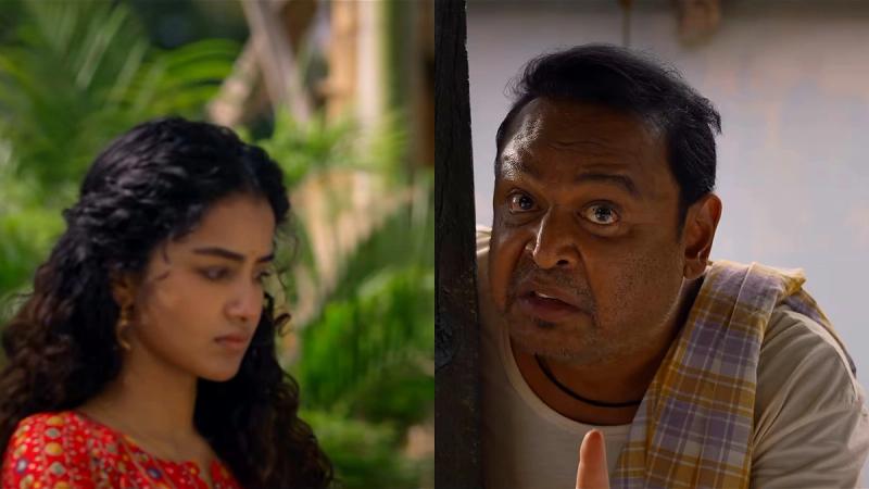Anupama Parameswaran and Naresh in two stills from the Crazy Kalyanam trailer