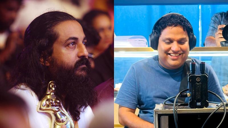Sajid Yahiya at an awards event and Vipin Atley smiling on the Steve & Polly set in Kochi