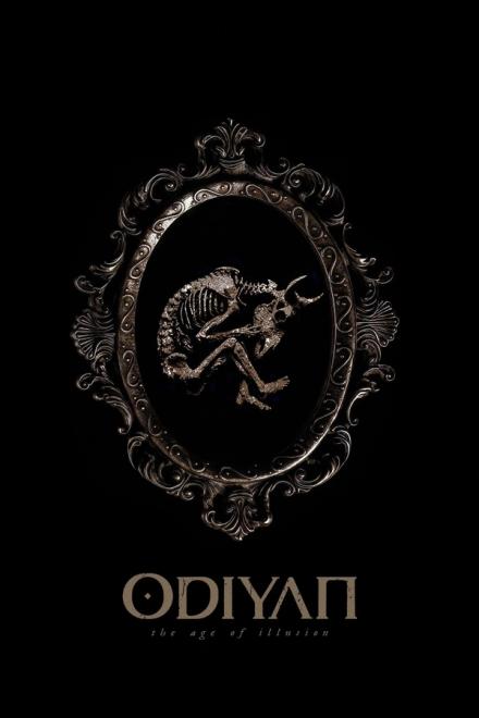 Odiyan: The Age of Illusion title poster with an ornate oval frame on black