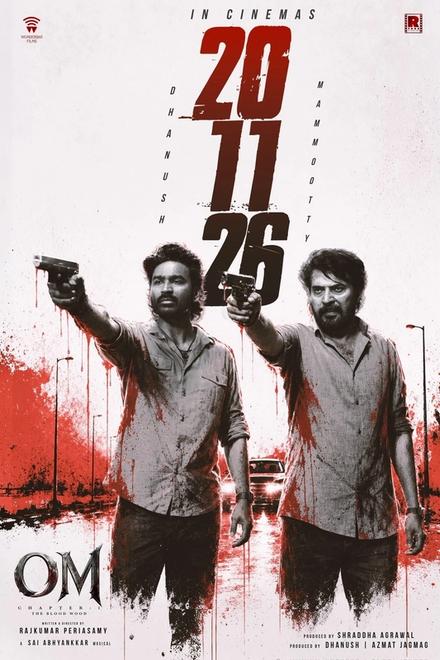 Dhanush and Mammootty holding guns in the OM release date poster