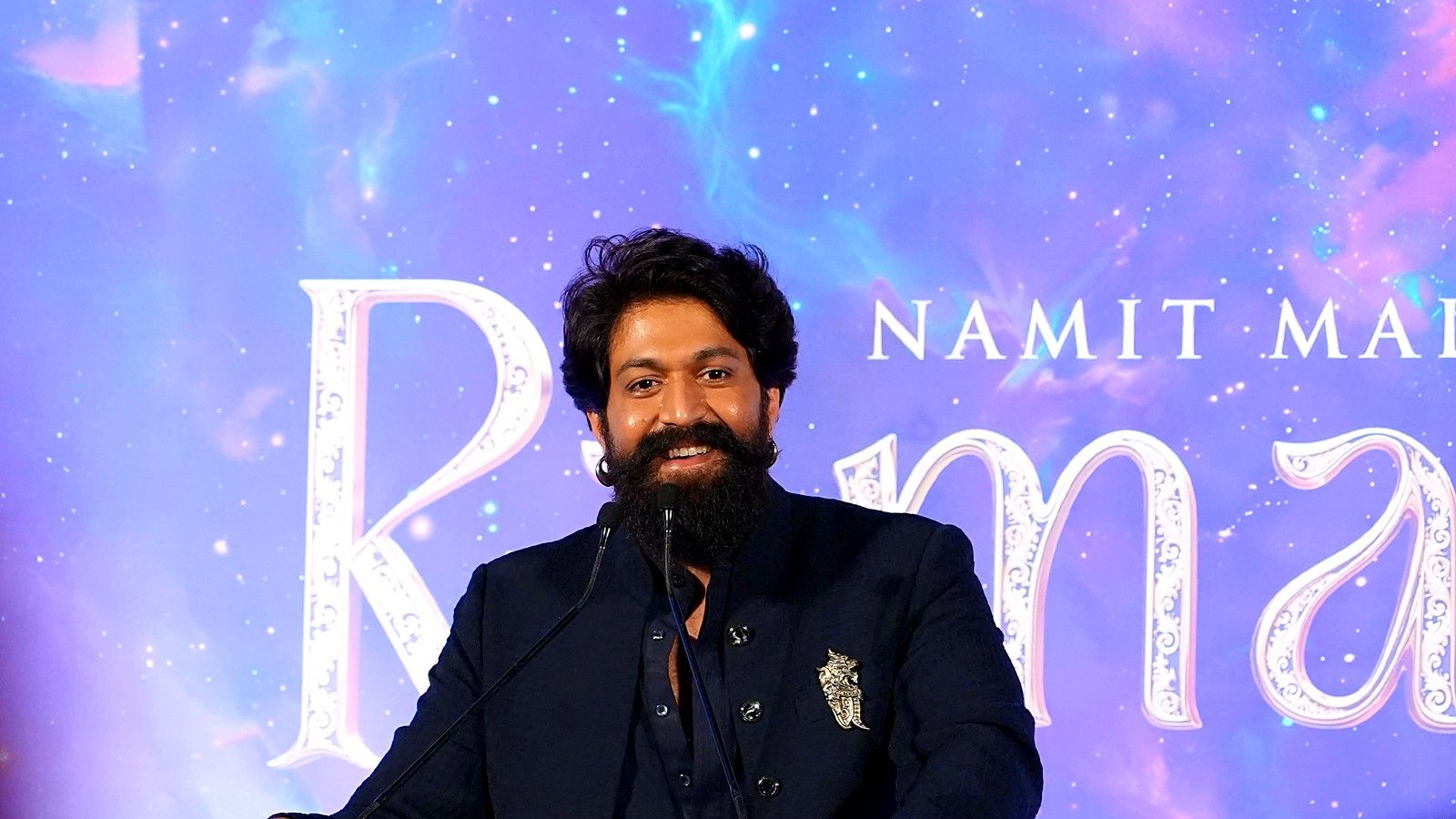 Yash speaks at the Ramayana trailer event in Bengaluru on October 15