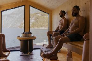 Privat badstu med panoramautsikt