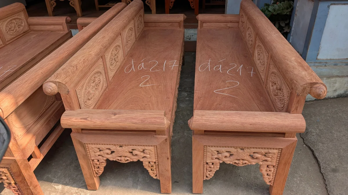 Bộ trường kỷ gỗ gụ Gia Lai Đồ Gỗ Trọng Hiếu