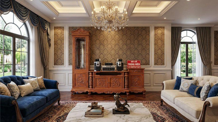 Tủ kệ lệch gỗ Gõ Đỏ đục tay thủ công tinh xảo từ Đồ Gỗ Trọng Hiếu.