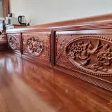 Toàn cảnh Bộ Trường Kỷ Gỗ Gụ Lào của Đồ Gỗ Trọng Hiếu, thể hiện sự tinh xảo.