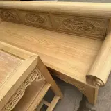 Góc chụp thứ hai bộ Trường Kỷ Gỗ Gụ Lào Đục Tứ Quý từ Đồ Gỗ Trọng Hiếu.