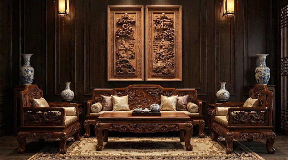 Đôi tranh gỗ Công Cha Nghĩa Mẹ đục tay kênh bong 3D gỗ Hương Đá thần thái của Đồ Gỗ Trọng Hiếu.