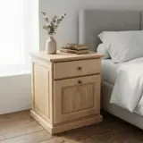 mô phỏng tủ kệ đầu giường gỗ tần bì