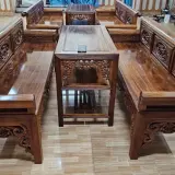 trường kỷ gỗ gụ quảng bình 2m02 tổng thể phòng khách sang trọng