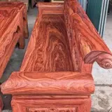 Toàn cảnh bộ trường kỷ đại gỗ hương đá dài 2m81 chân 13 Đồ Gỗ Trọng Hiếu.