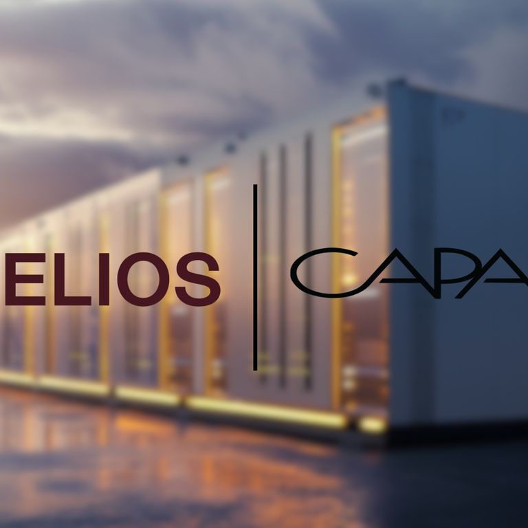 Battery storage with Å Entelios and Capalo AI logo