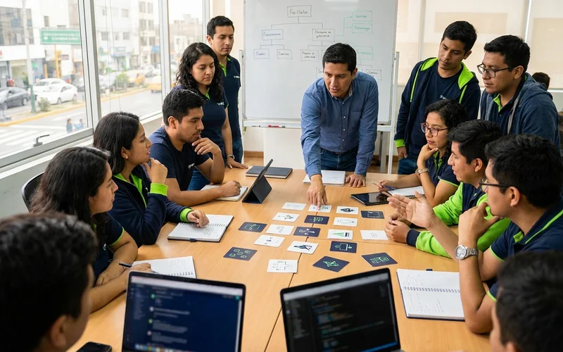 Equipo Tech diseñando un experimento responsable de adopción de IA en Lima