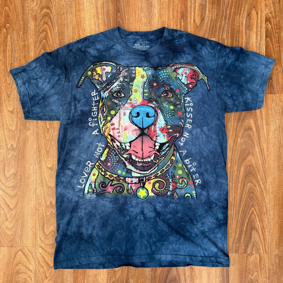 The Mountain Pitbull Blue Washed Graphic T-shirt Mens L