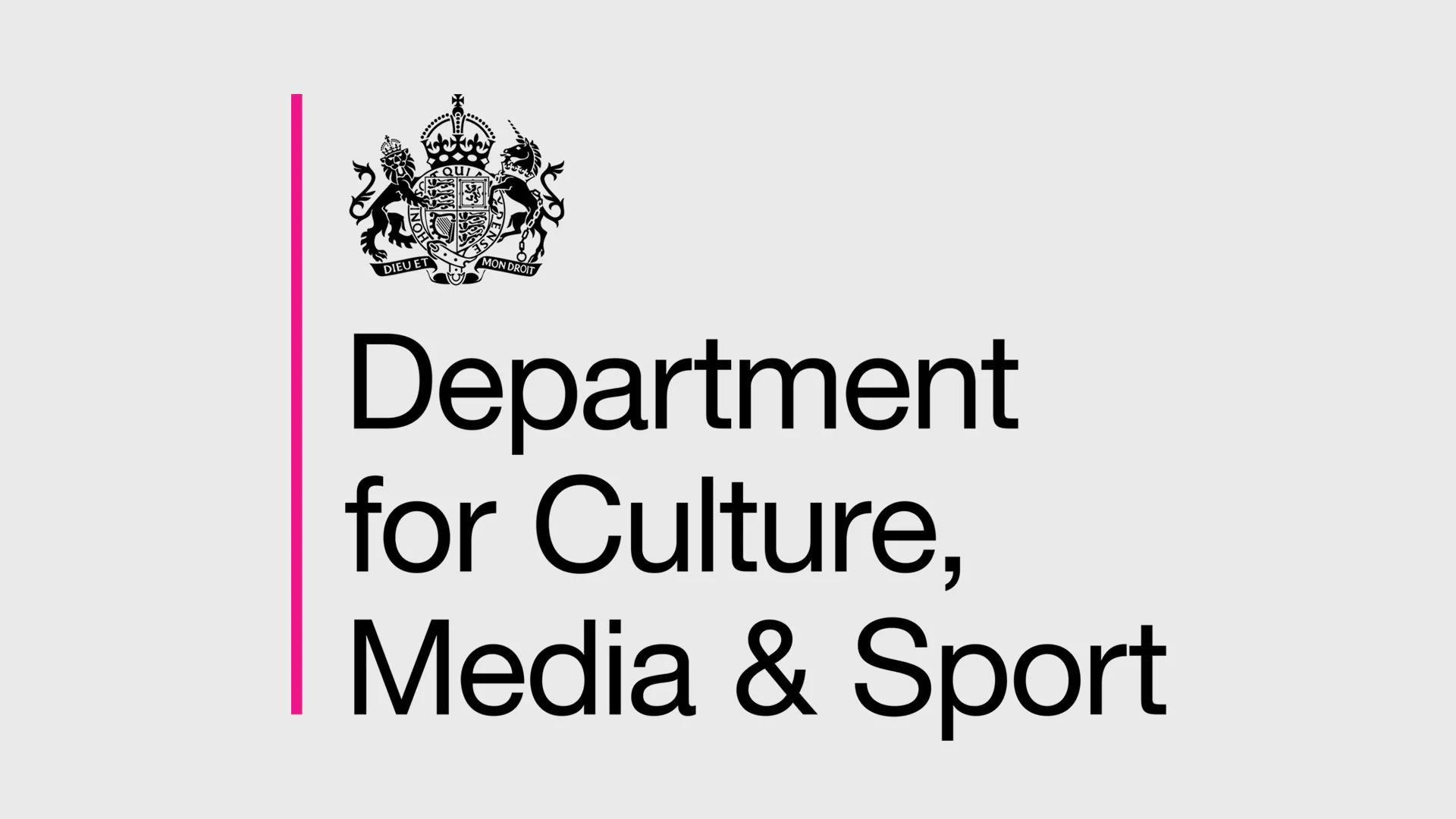 Department for Culture, Media and Sport sign.