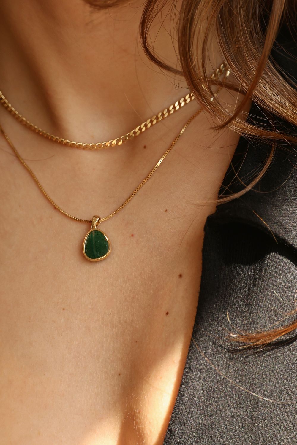 Gemstone jewelry set in 14K yellow gold