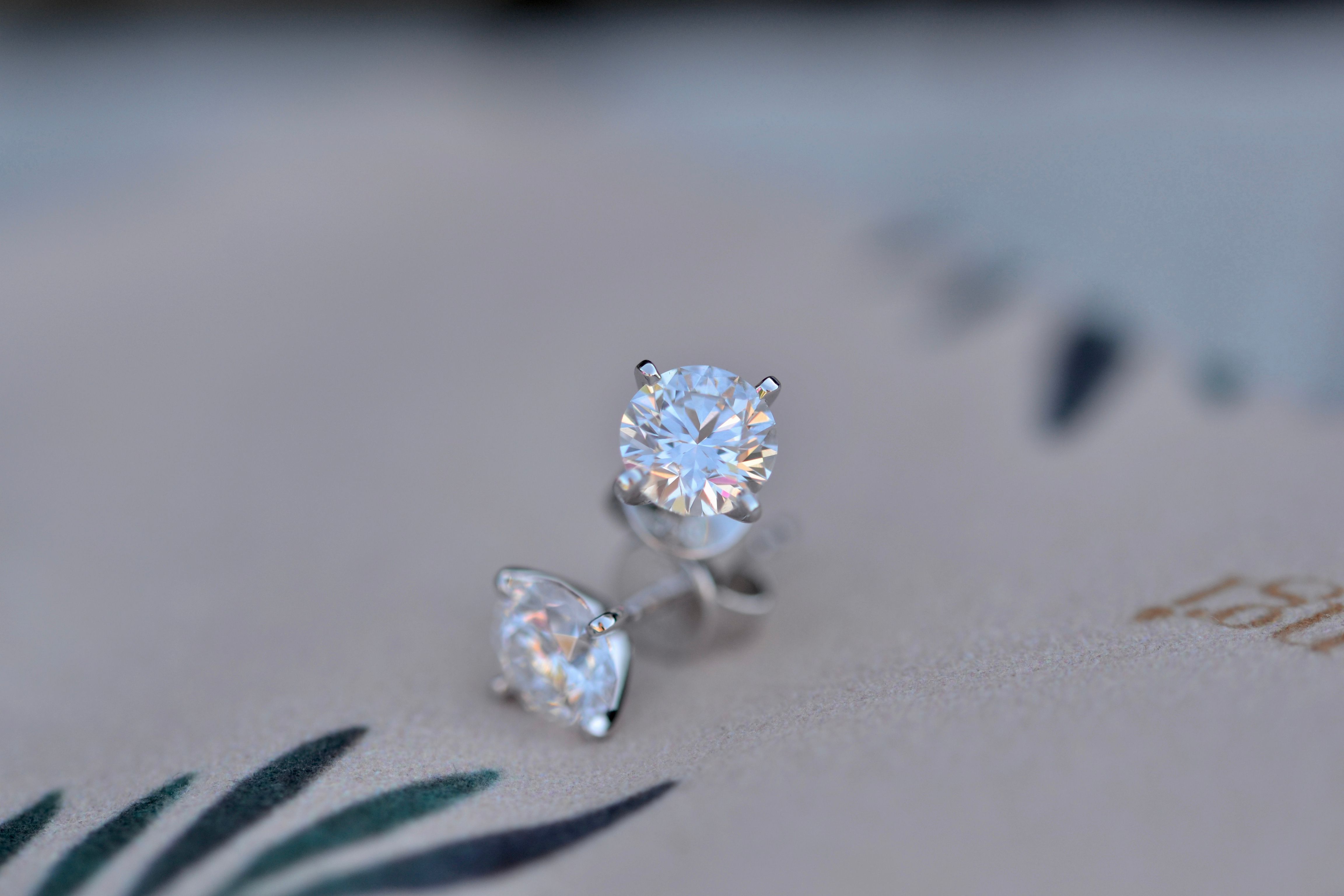 Nangi lab grown diamonds as ear studs
