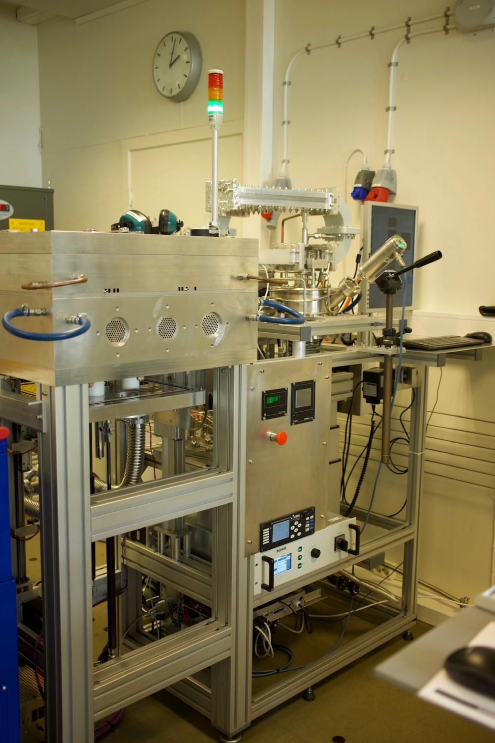 Lab-grown diamond seed forming inside a laboratory chamber